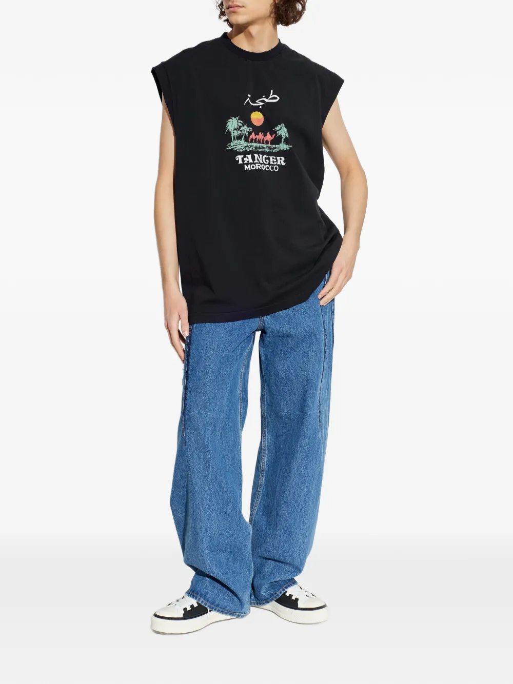 VETEMENTS graphic sleeveless T-shirt - Zwart