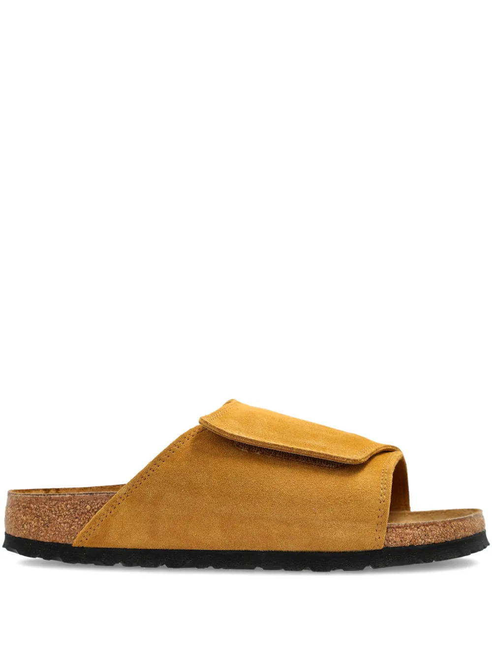 Birkenstock suede open flat sandals - Marrone