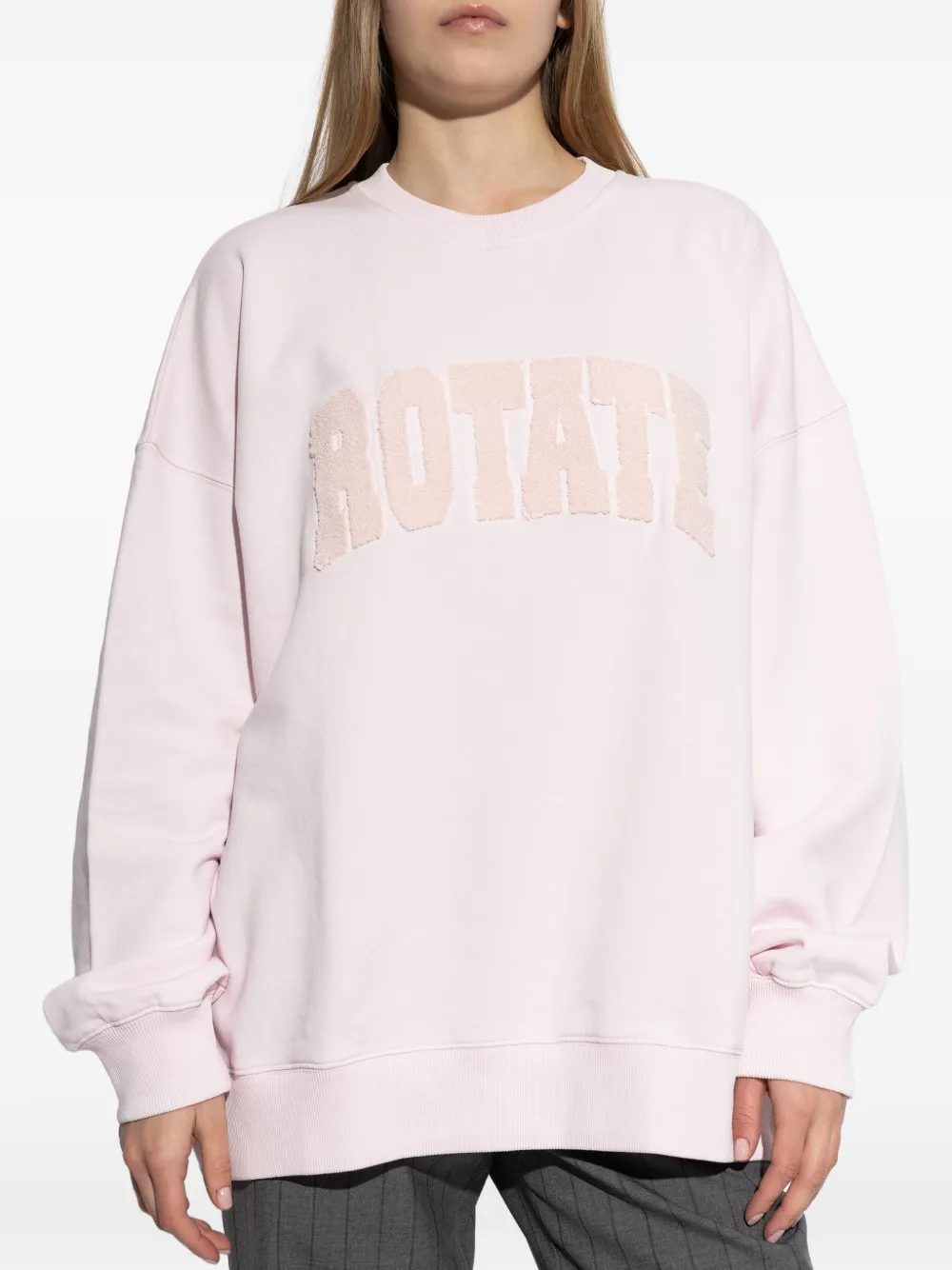 ROTATE BIRGER CHRISTENSEN Sweater met logopatch Roze