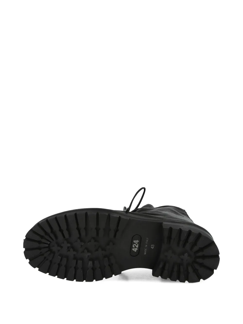 424 Marathon laced zip-up boots Zwart