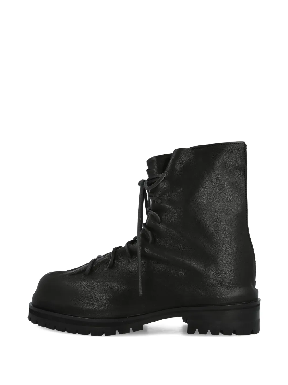 424 Marathon laced zip-up boots Zwart