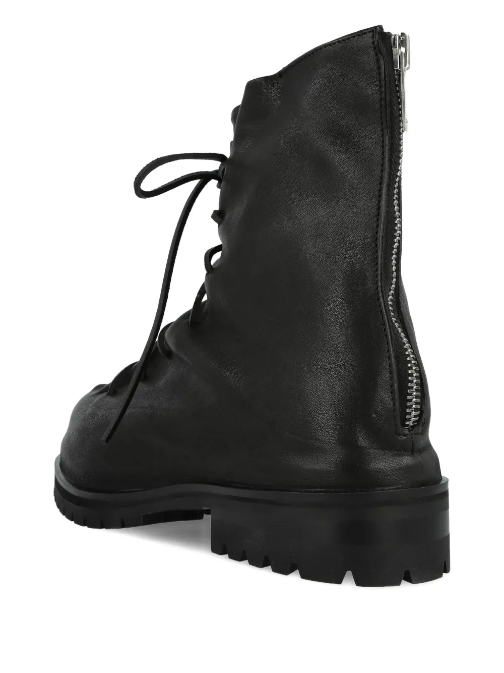 424 Marathon laced zip-up boots Zwart