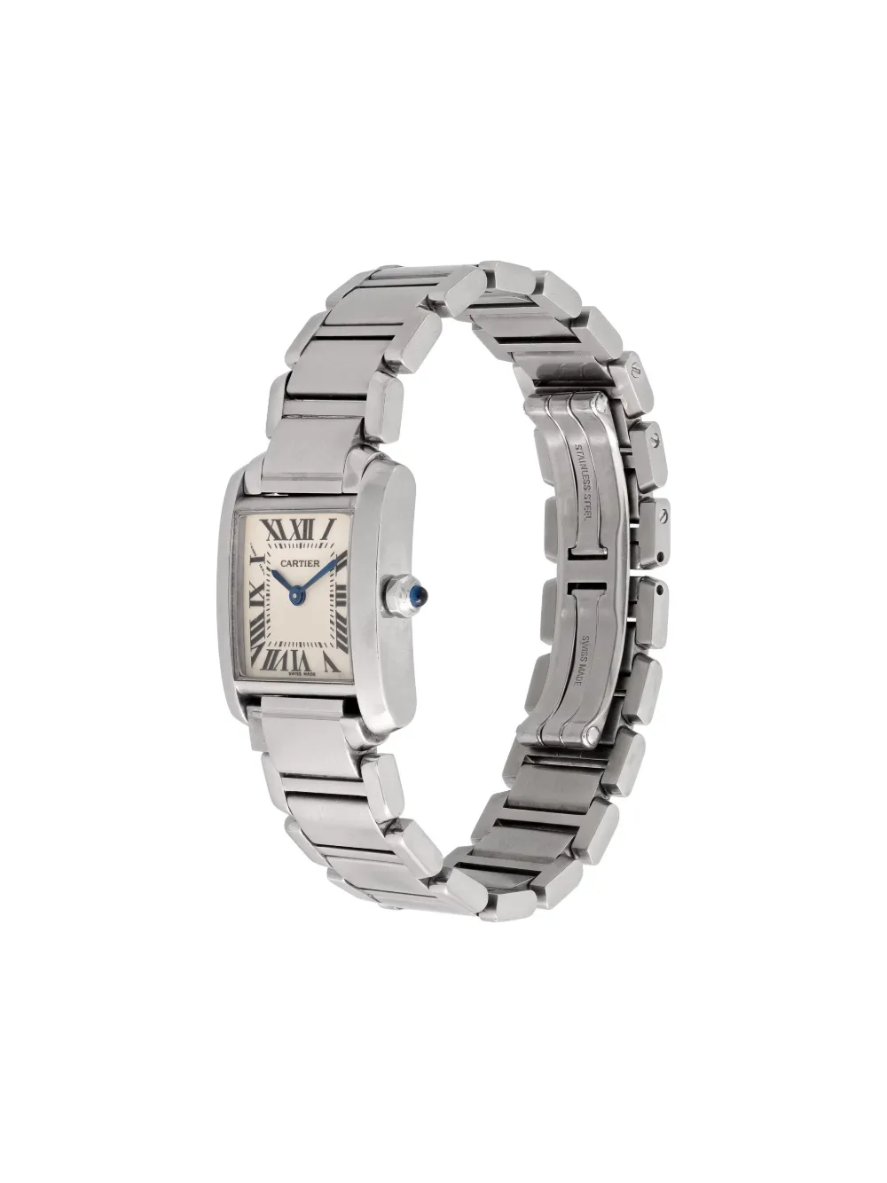 Pre-owned Cartier Tank Francaise 20mm Watch In White