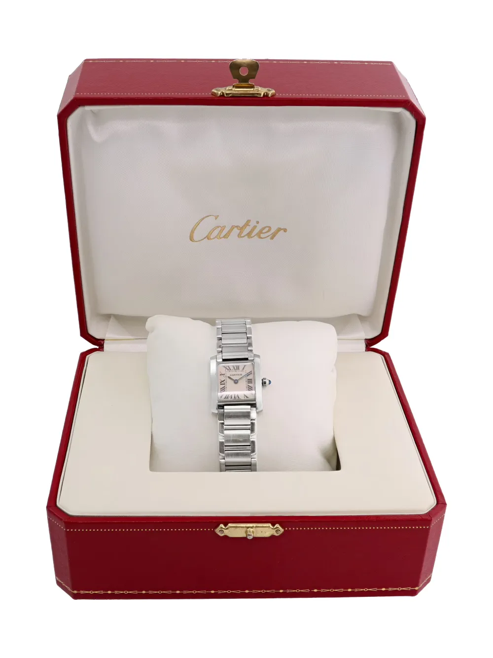 Pre-owned Cartier Tank Francaise 20mm Watch In White