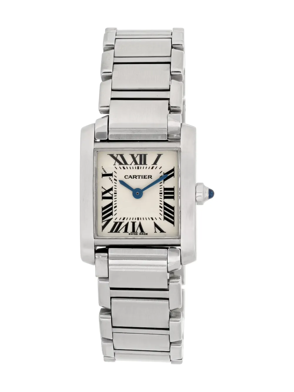 Pre-owned Cartier Tank Francaise 20mm Watch In White