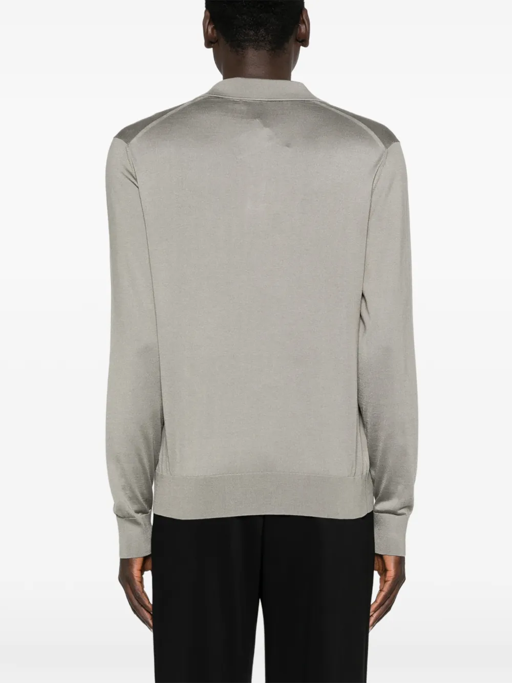 Dolce & Gabbana T-shirt met kraag en lange mouwen Grijs
