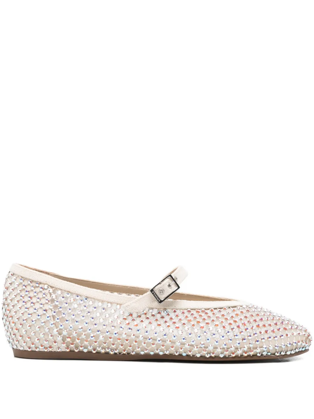 Le Silla rhinestone buckle strap ballet flats - Toni neutri