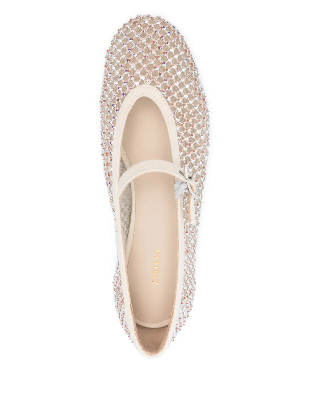 Le Silla Ballerina's met bandje en stras Beige