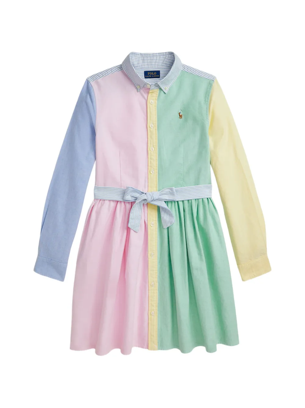 POLO RALPH LAUREN KIDS colour-block shirt dress - Rosa