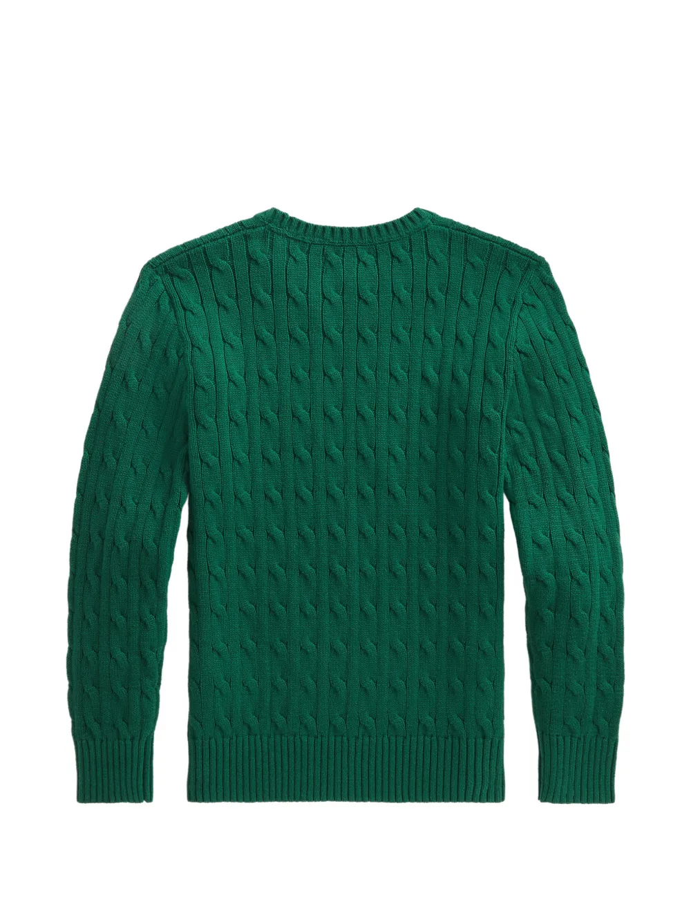 POLO RALPH LAUREN KIDS cable-knit embroidered-logo sweater Groen