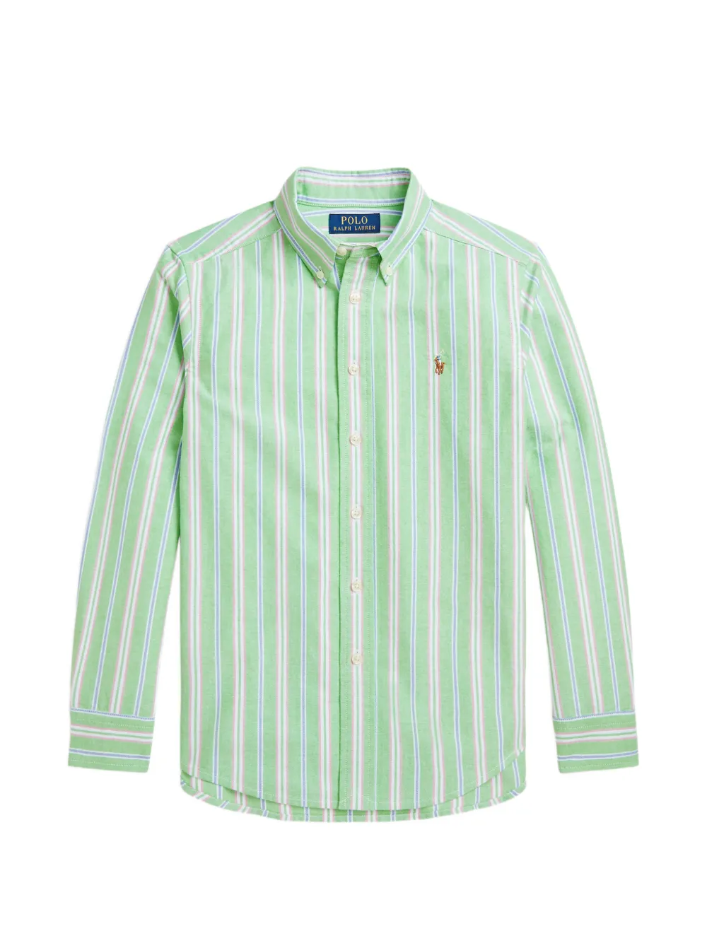 POLO RALPH LAUREN KIDS striped button-down shirt - Verde
