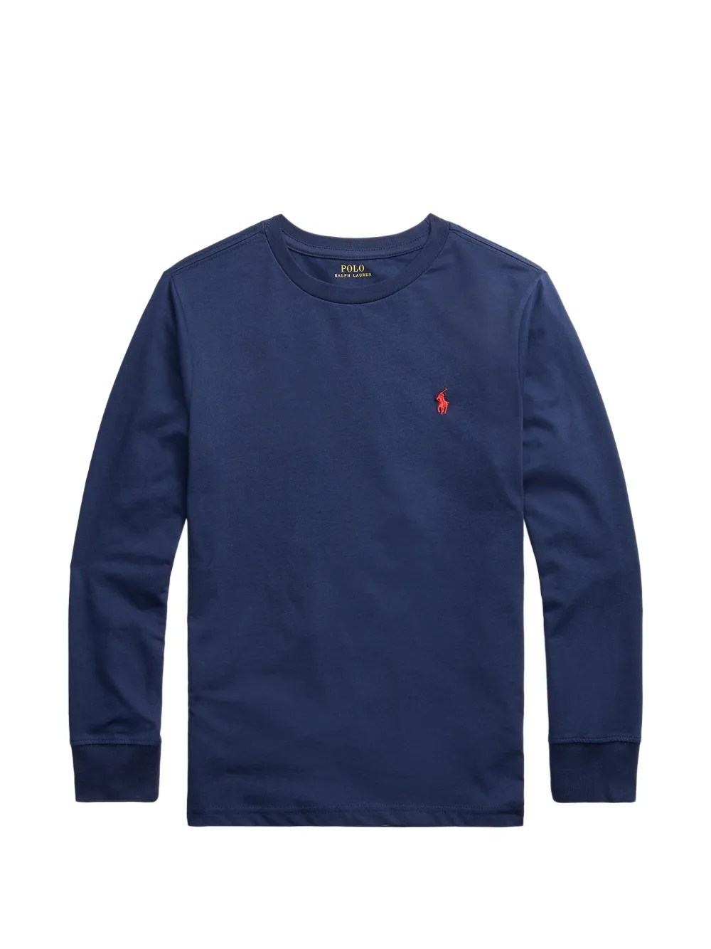 POLO RALPH LAUREN KIDS logo-embroidered long-sleeve T-shirt - Blu