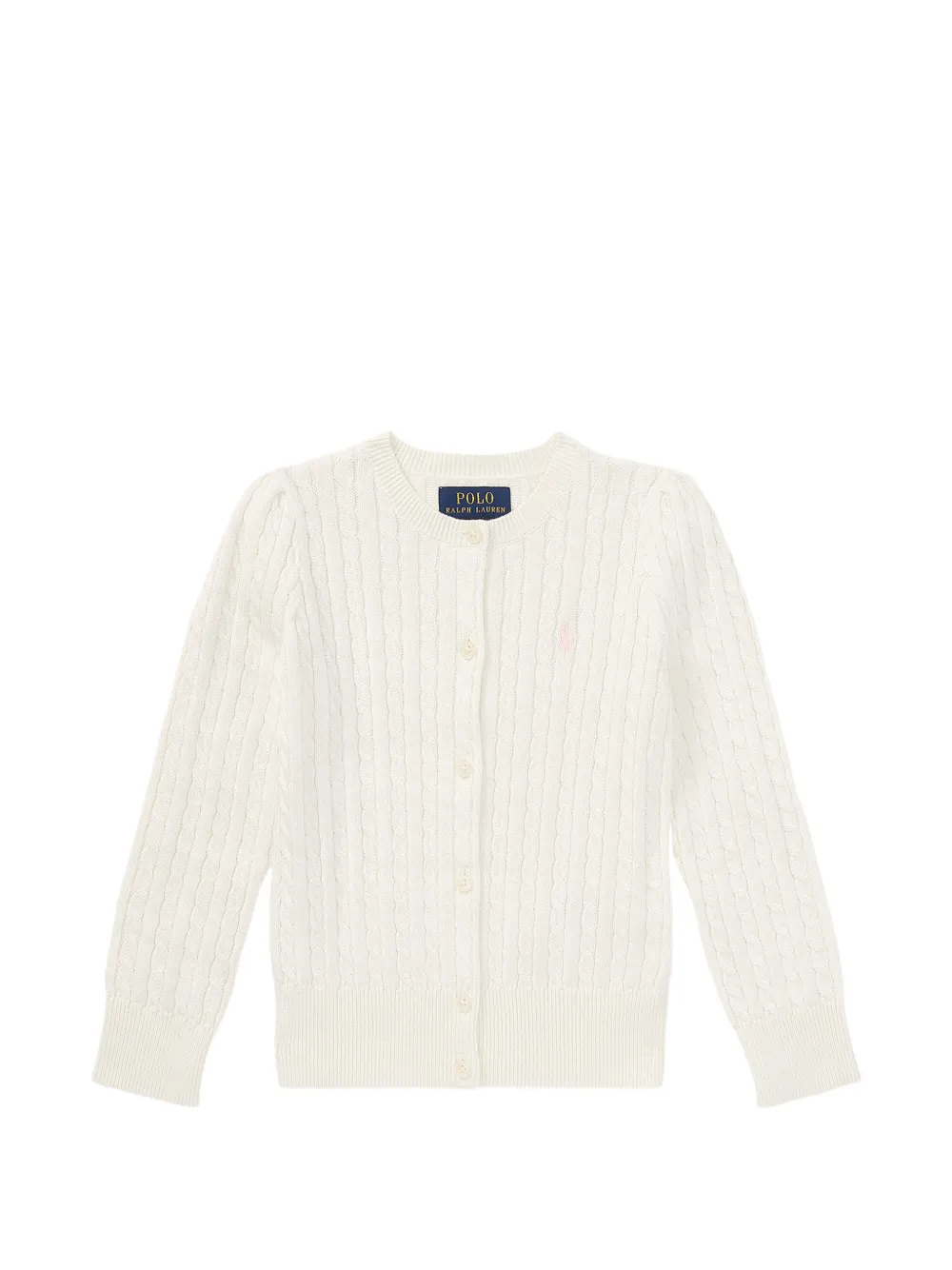 POLO RALPH LAUREN KIDS cable-knit cardigan - Toni neutri