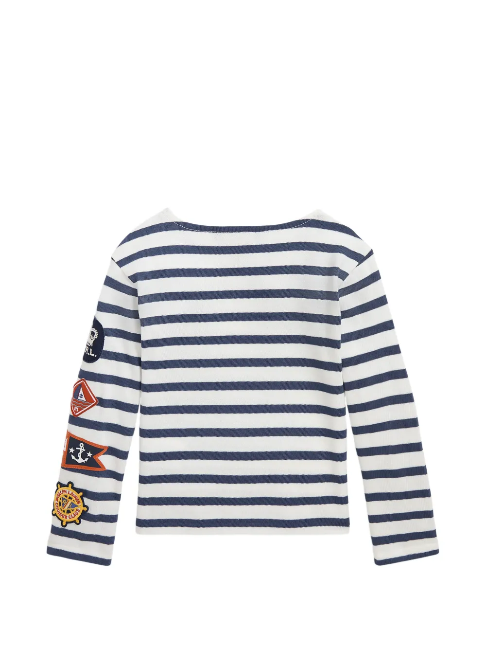 POLO RALPH LAUREN KIDS Gestreept T-shirt met patch Wit