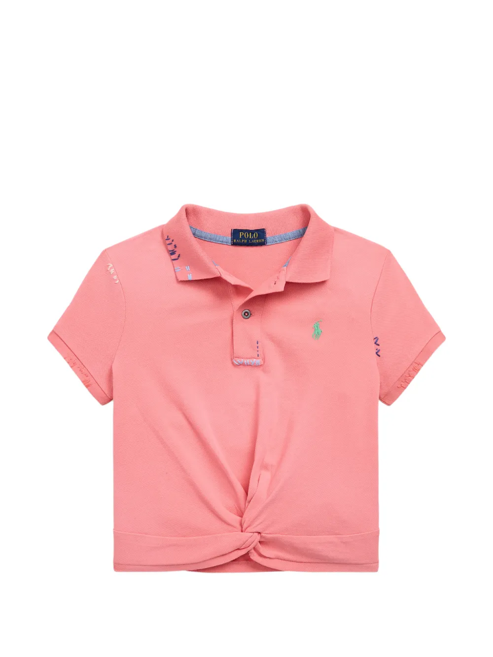 POLO RALPH LAUREN KIDS twist-front polo shirt - Rosa