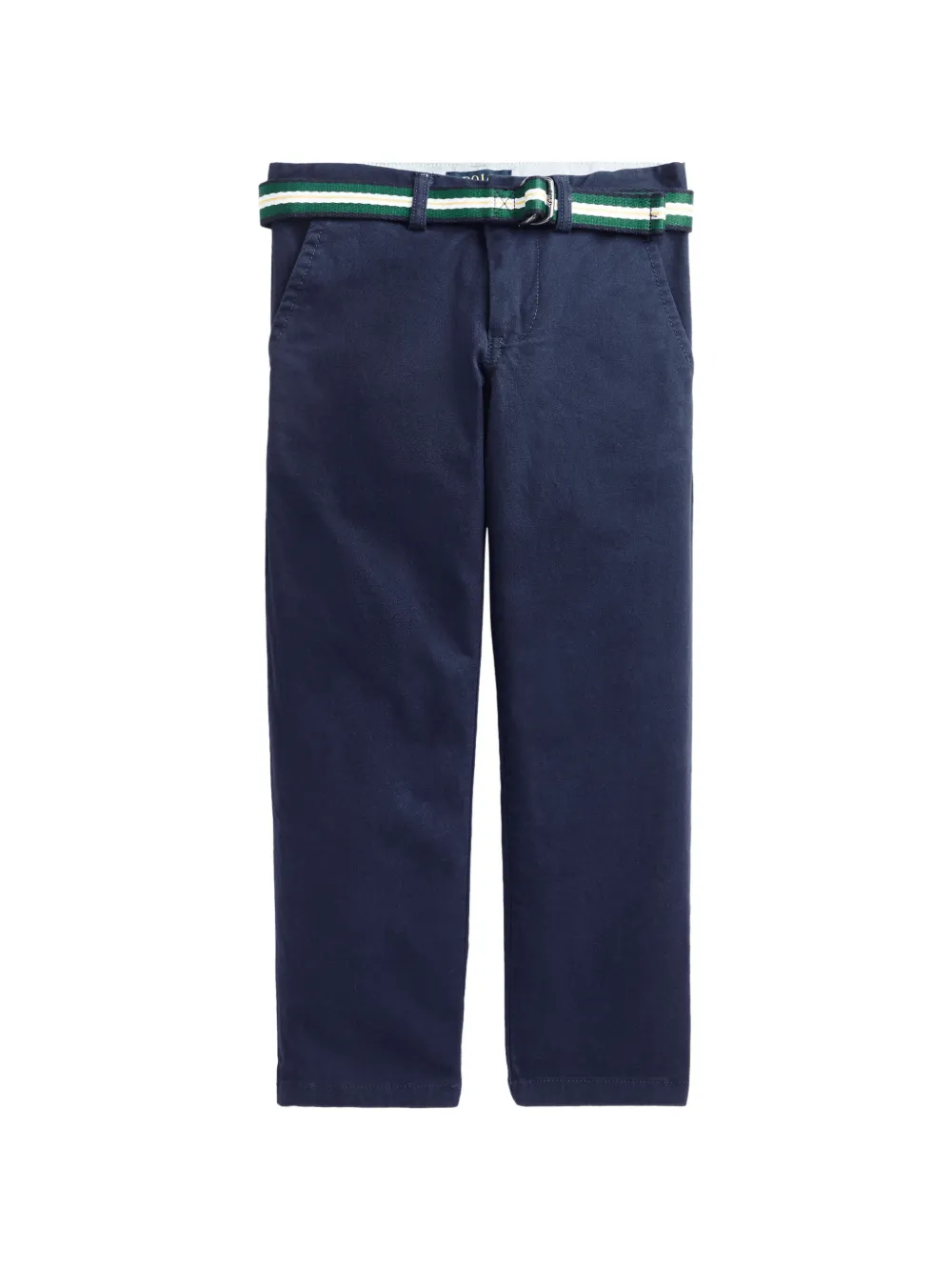 POLO RALPH LAUREN KIDS striped-belt trousers - Blu
