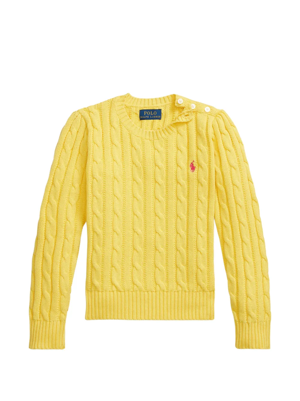 POLO RALPH LAUREN KIDS cable-knit button-detail sweater - Giallo
