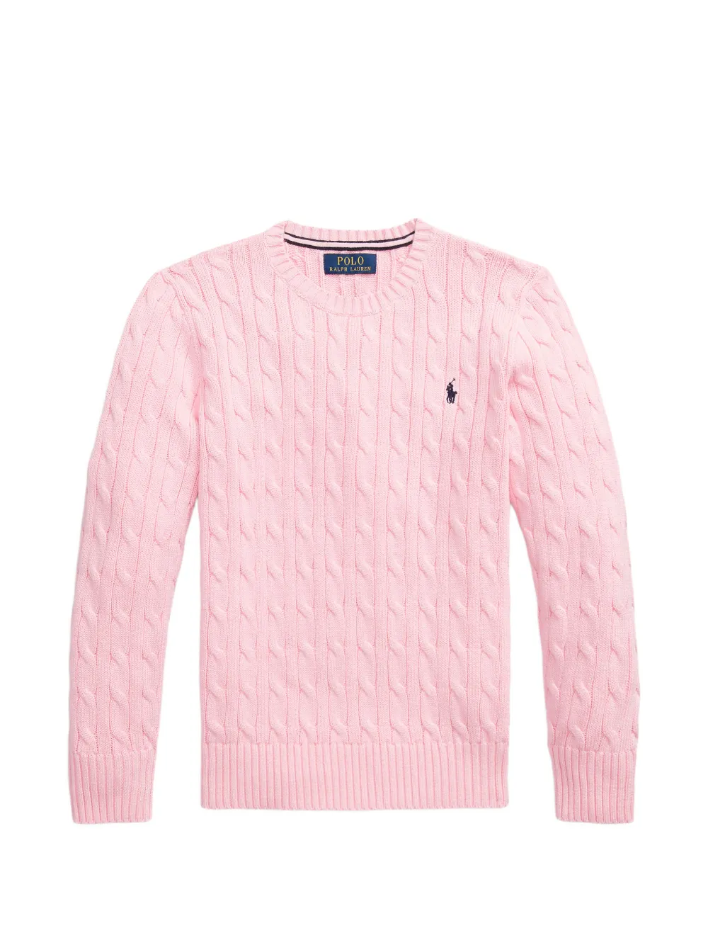 POLO RALPH LAUREN KIDS cable-knit logo-embroidered sweater - Rosa