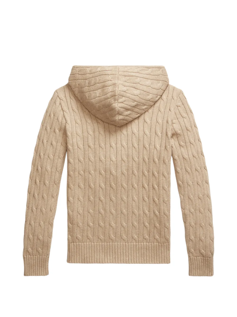 POLO RALPH LAUREN KIDS Kabelgebreide hoodie met rits Beige