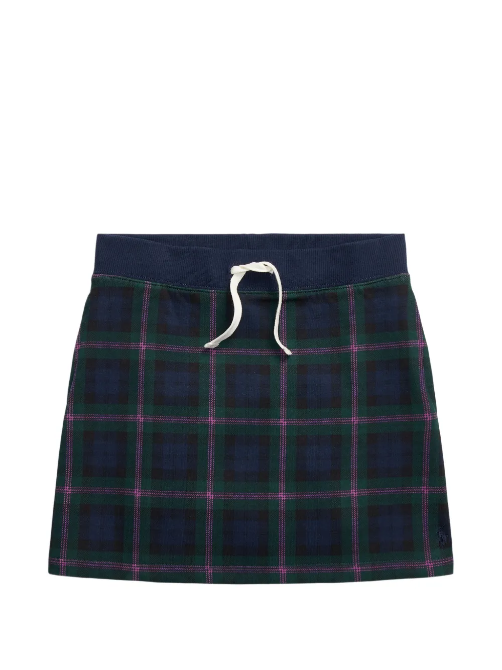 POLO RALPH LAUREN KIDS check-pattern drawstring skirt - Blu