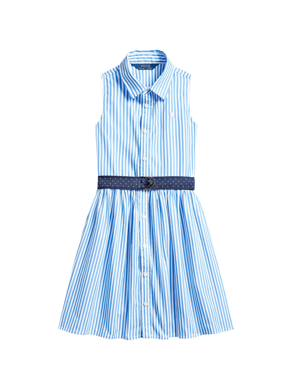 POLO RALPH LAUREN KIDS striped belted dress - Blu