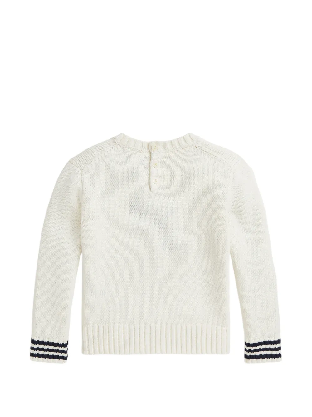 POLO RALPH LAUREN KIDS Intarsia trui met gestreepte cuffs Wit
