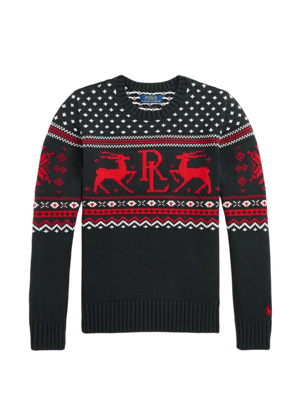 POLO RALPH LAUREN KIDS Fair Isle intarsia-knit sweater - Schwarz