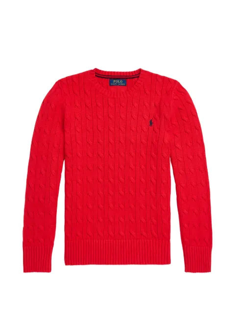 POLO RALPH LAUREN KIDS cable-knit embroidered-logo sweater