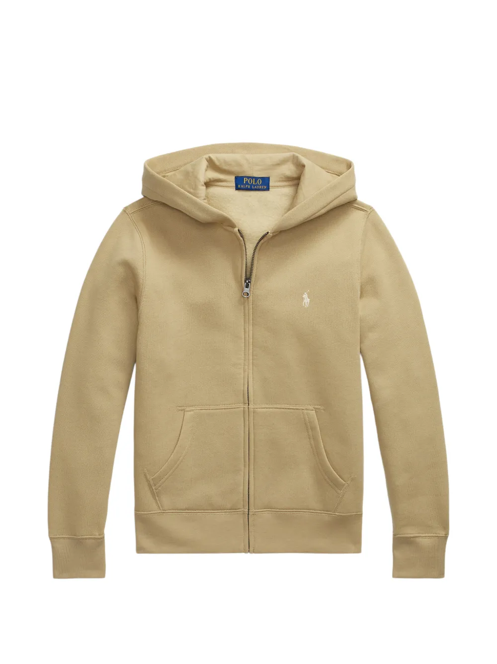 POLO RALPH LAUREN KIDS logo-embroidered zip-up hoodie - Toni neutri