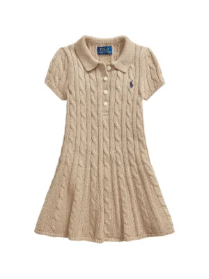 POLO RALPH LAUREN KIDS ケーブルニット ショートスリーブワンピース