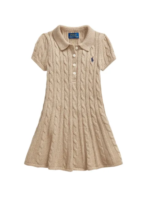 POLO RALPH LAUREN KIDS vestido estilo polo de punto de ochos