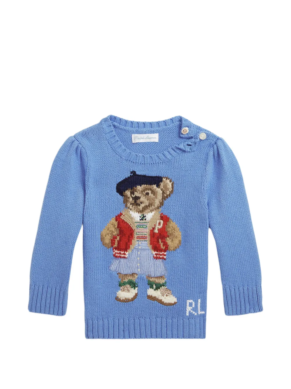 POLO RALPH LAUREN KIDS Polo Bear intarsia-knit sweater - Blu