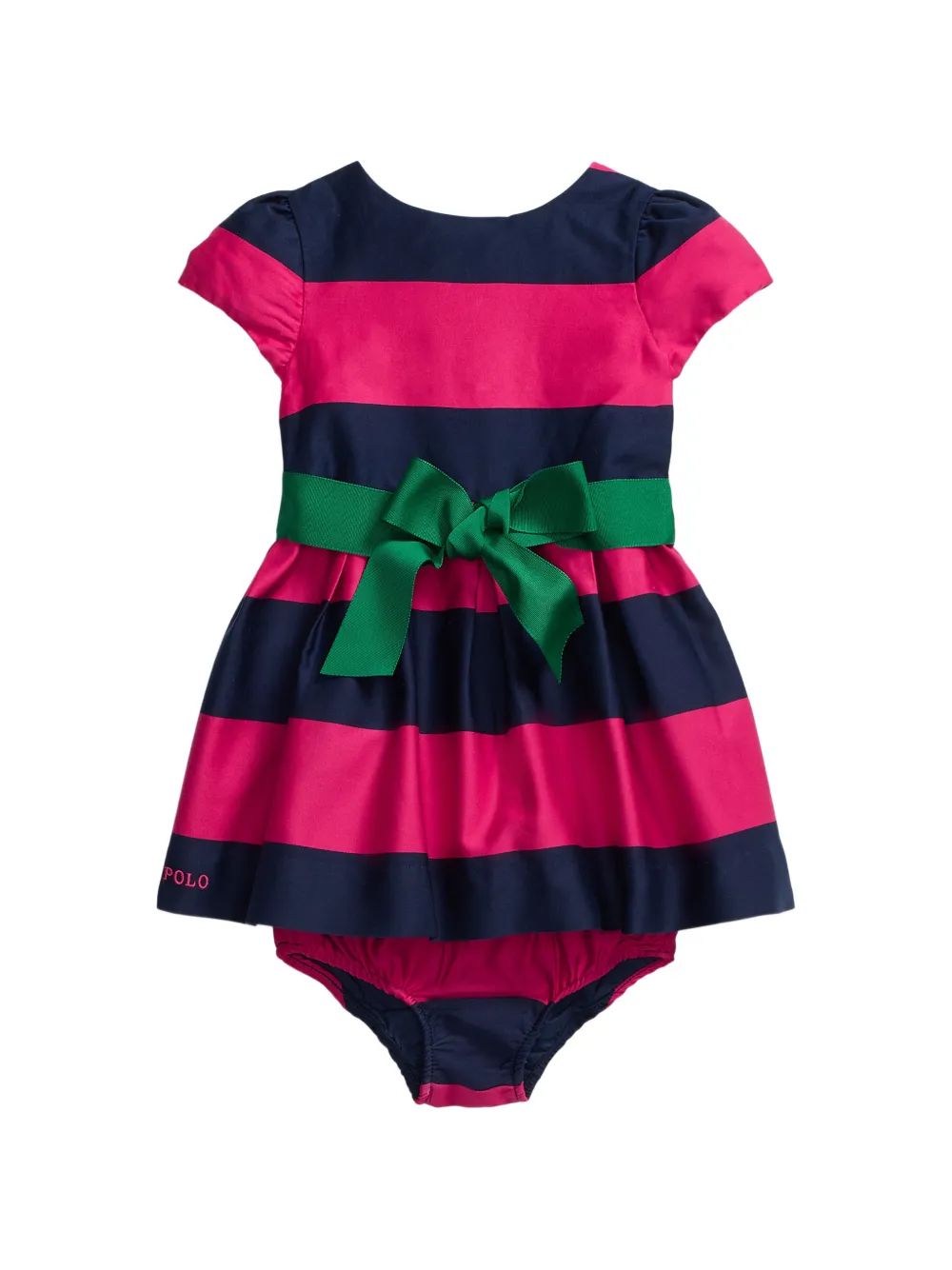 POLO RALPH LAUREN KIDS striped bow-detail dress - Rosa