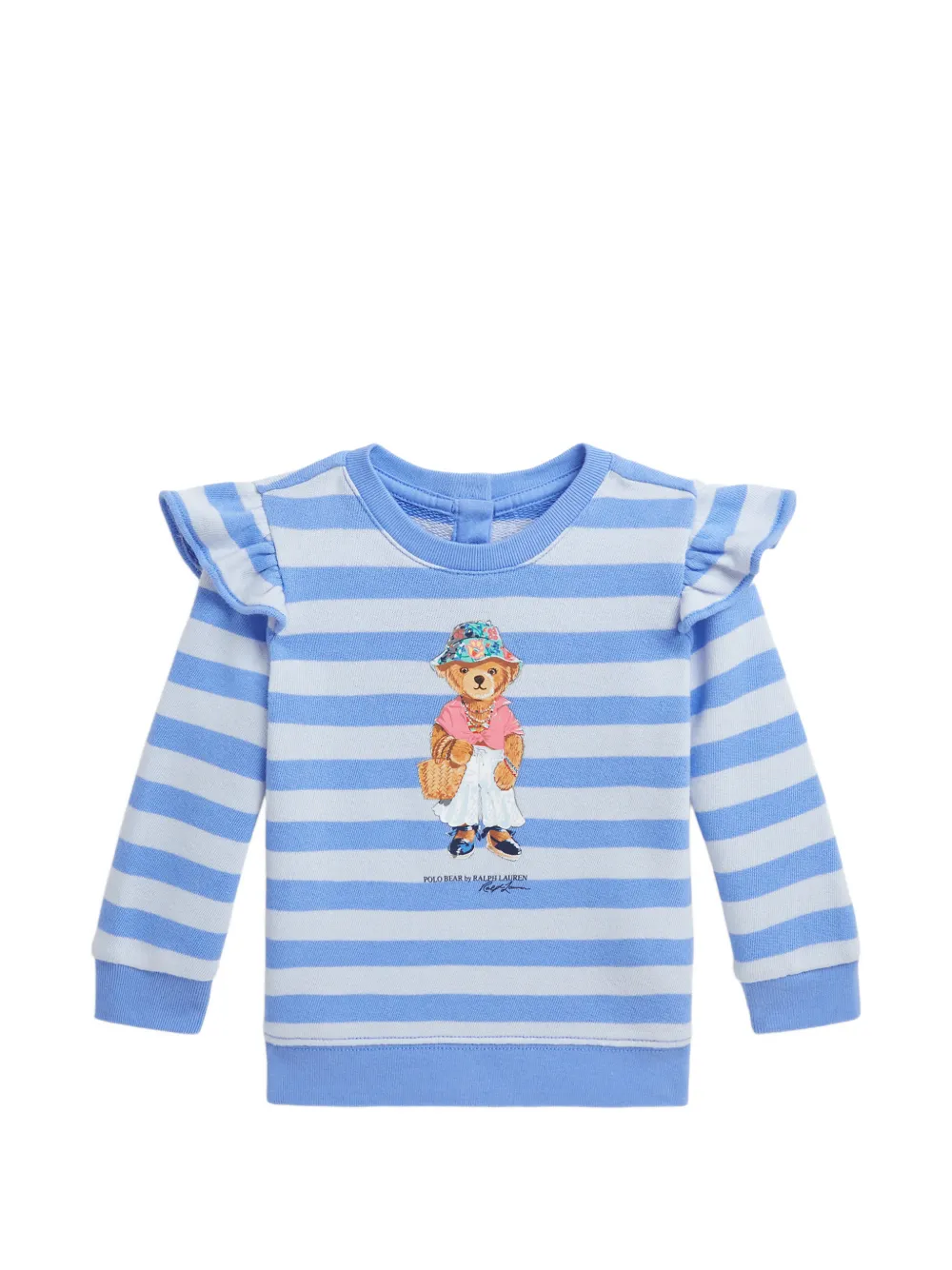 POLO RALPH LAUREN KIDS bear-motif ruffle-trim sweater - Blu