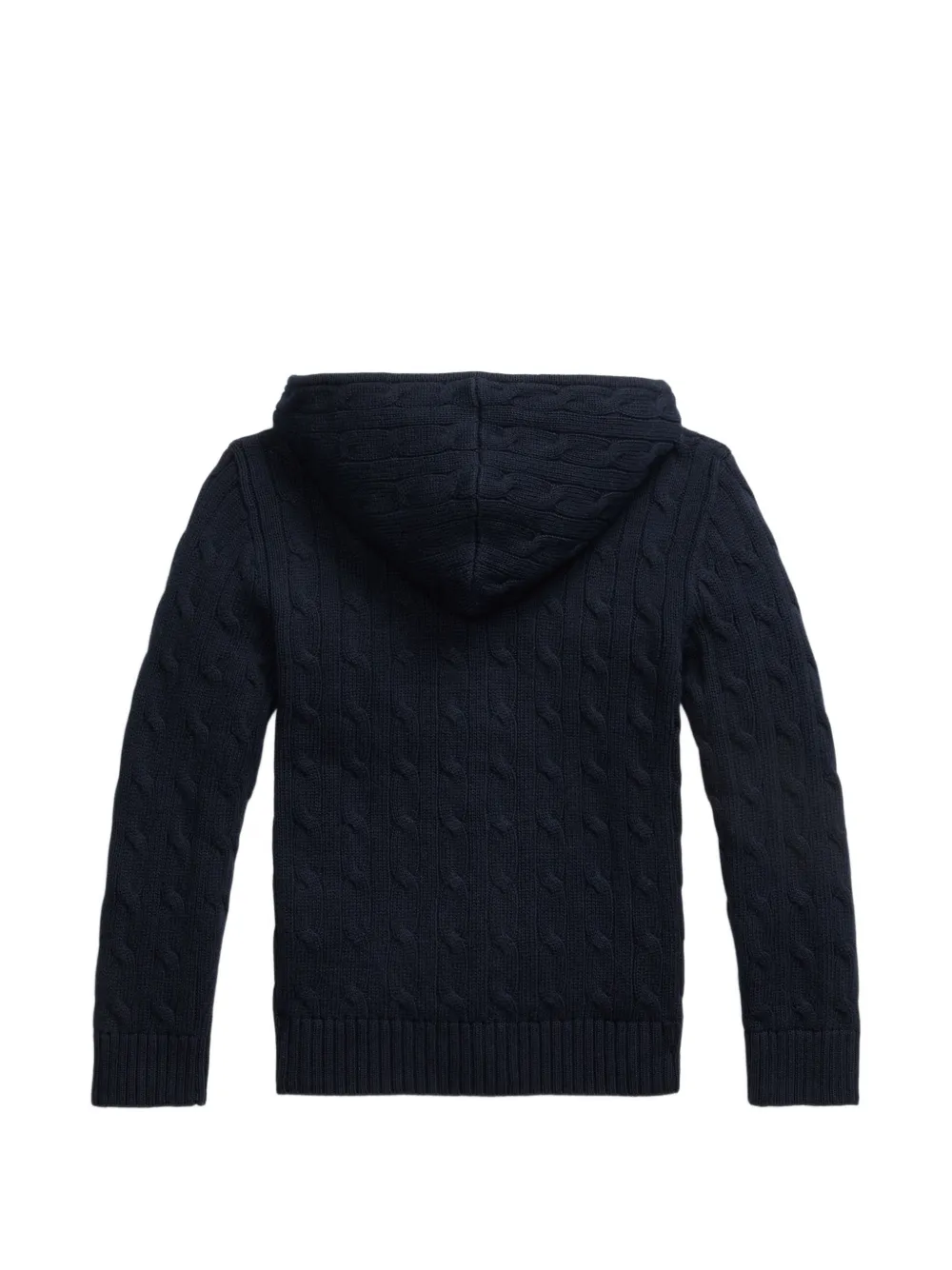 POLO RALPH LAUREN KIDS Kabelgebreide hoodie met rits Blauw
