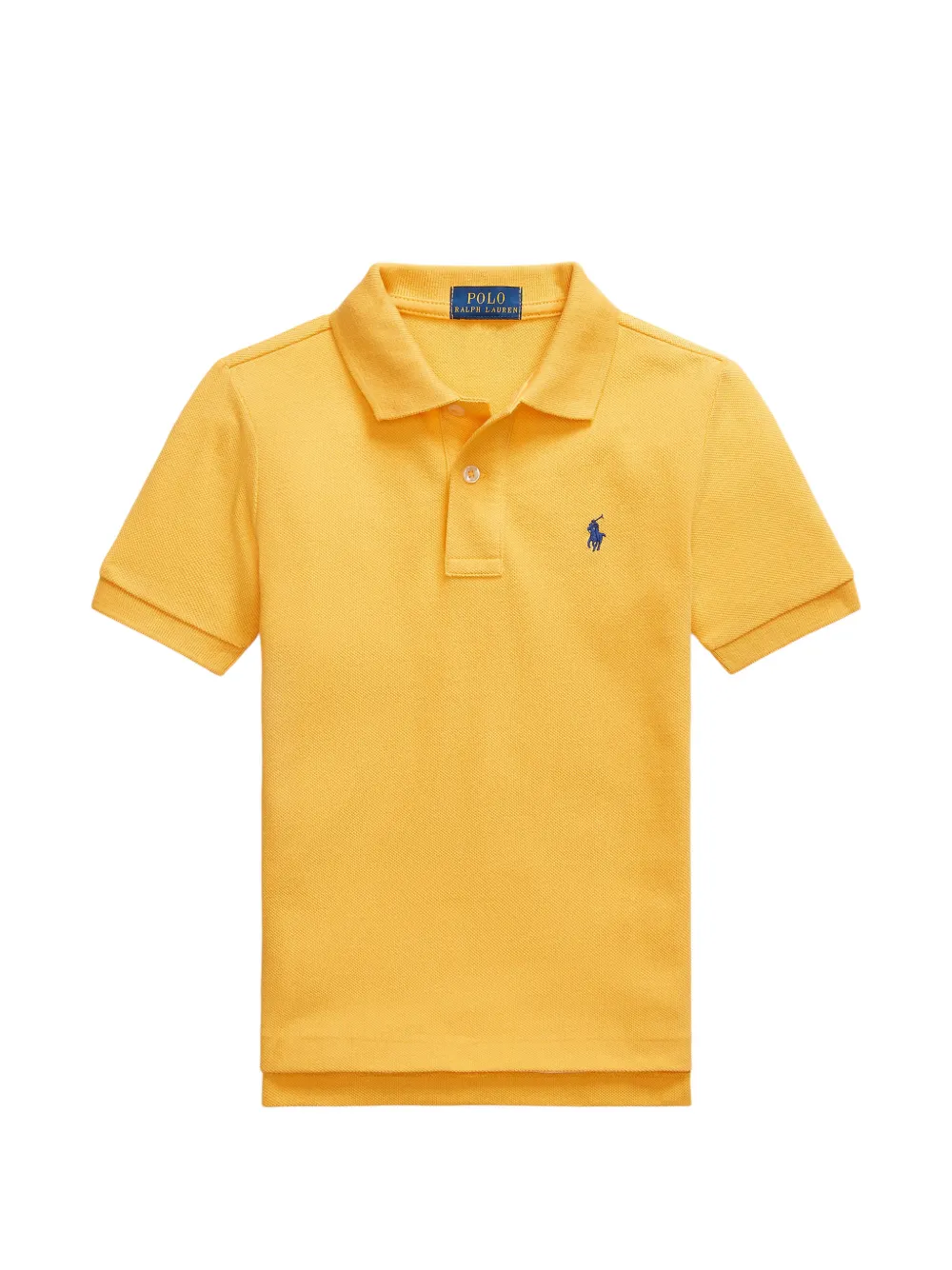 POLO RALPH LAUREN KIDS embroidered-logo piqué polo shirt - Giallo