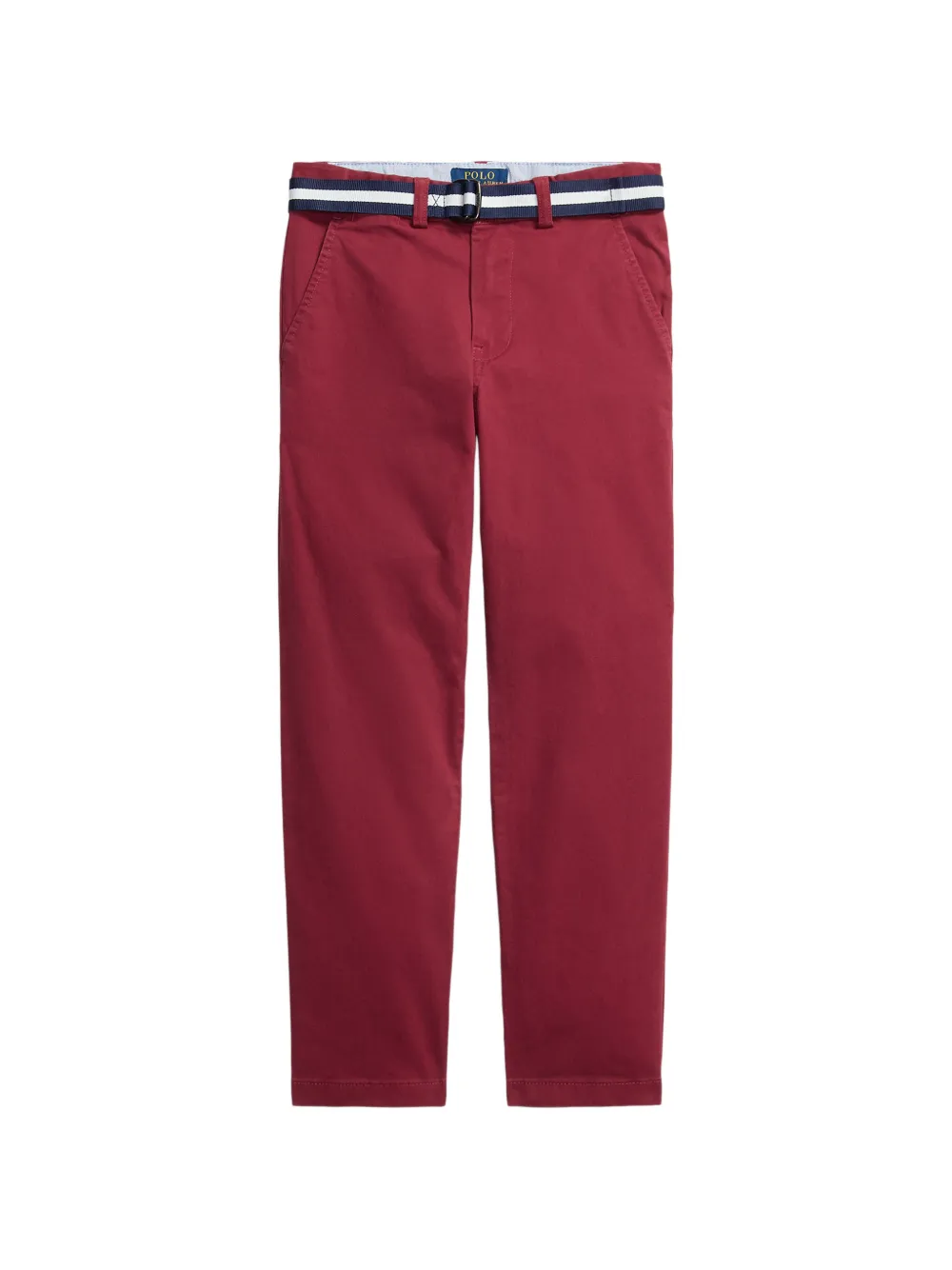 POLO RALPH LAUREN KIDS belted logo-embroidered trousers