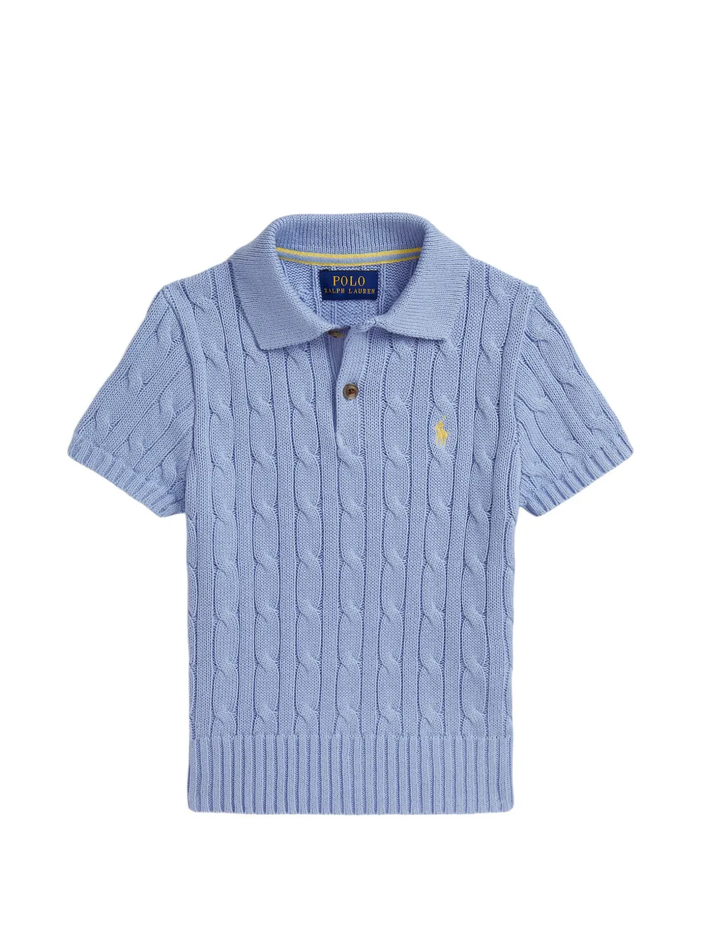 POLO RALPH LAUREN KIDS cable-knit polo shirt - Blu