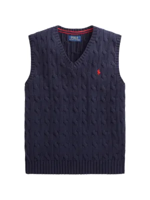 POLO RALPH LAUREN KIDS ケーブルニット ベスト | ブルー | FARFETCH JP