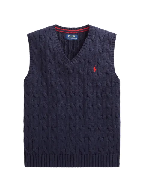 POLO RALPH LAUREN KIDS cable-knit V-neck vest