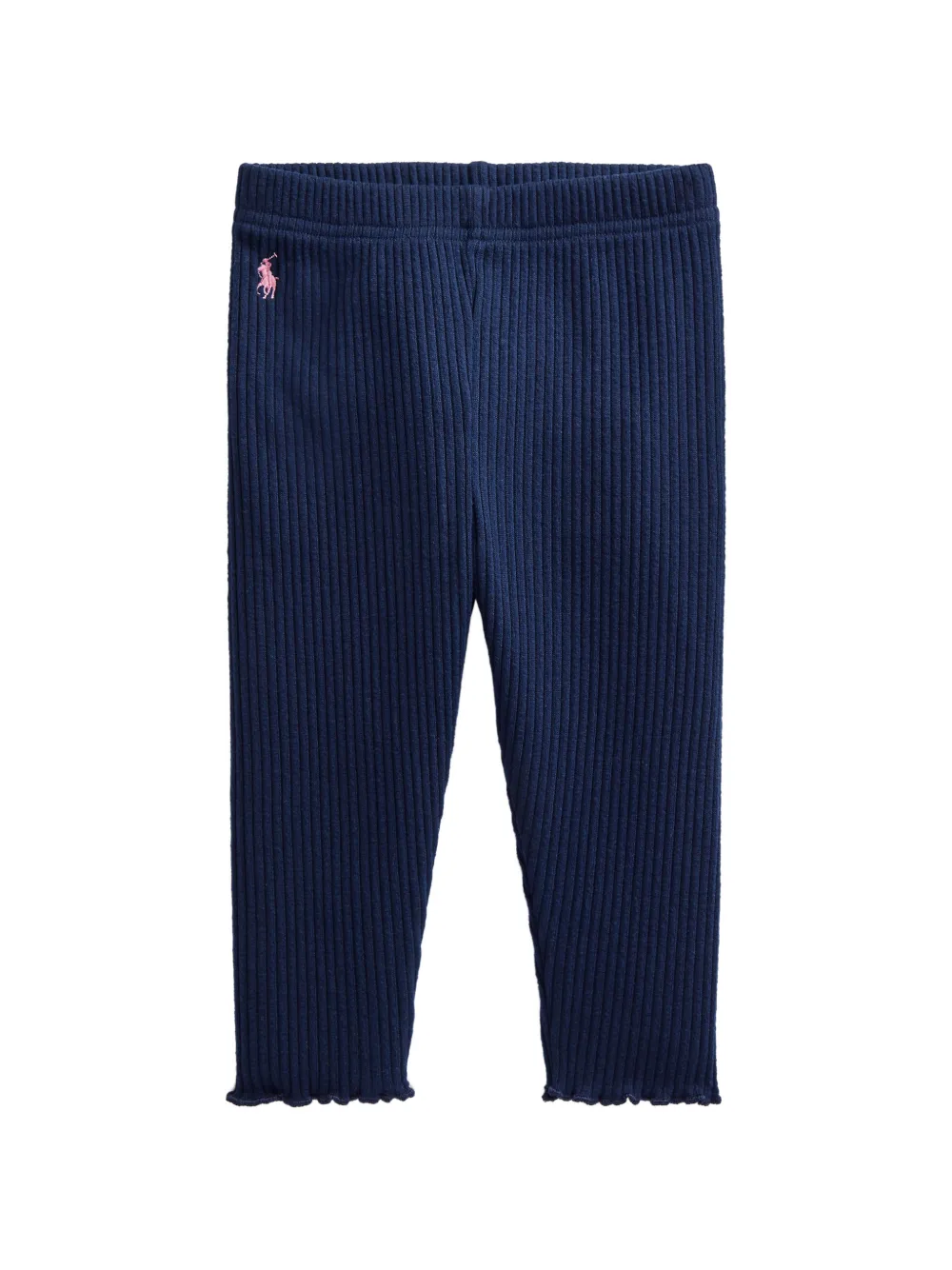 POLO RALPH LAUREN KIDS ribbed lettuce-trim trousers - Blue