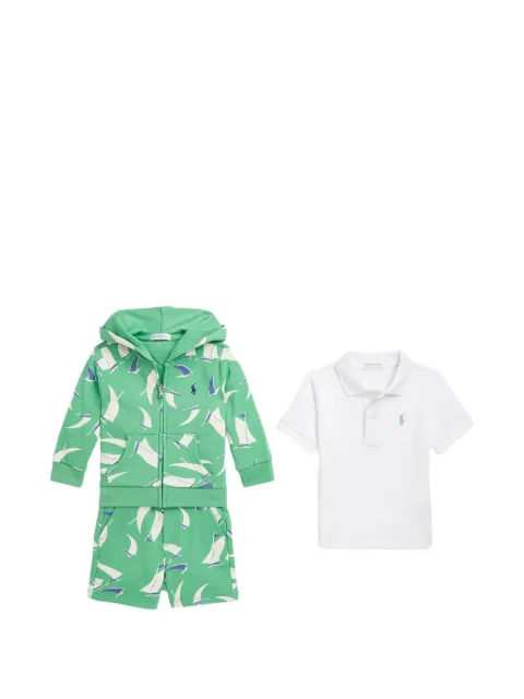 POLO RALPH LAUREN KIDS sailing-print tracksuit (set of three)