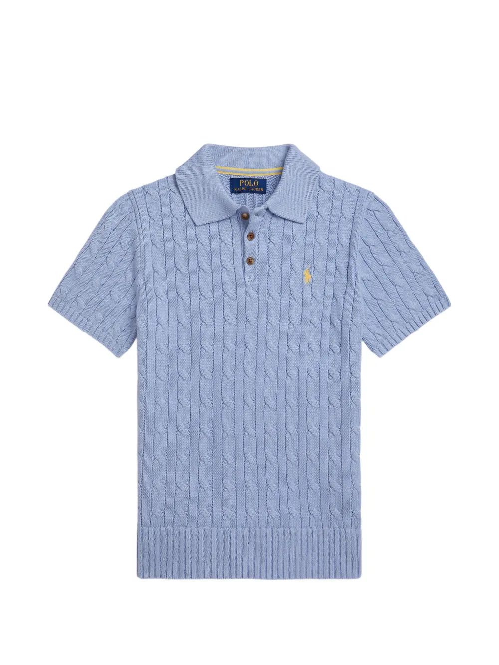 POLO RALPH LAUREN KIDS cable-knit polo shirt - Blu