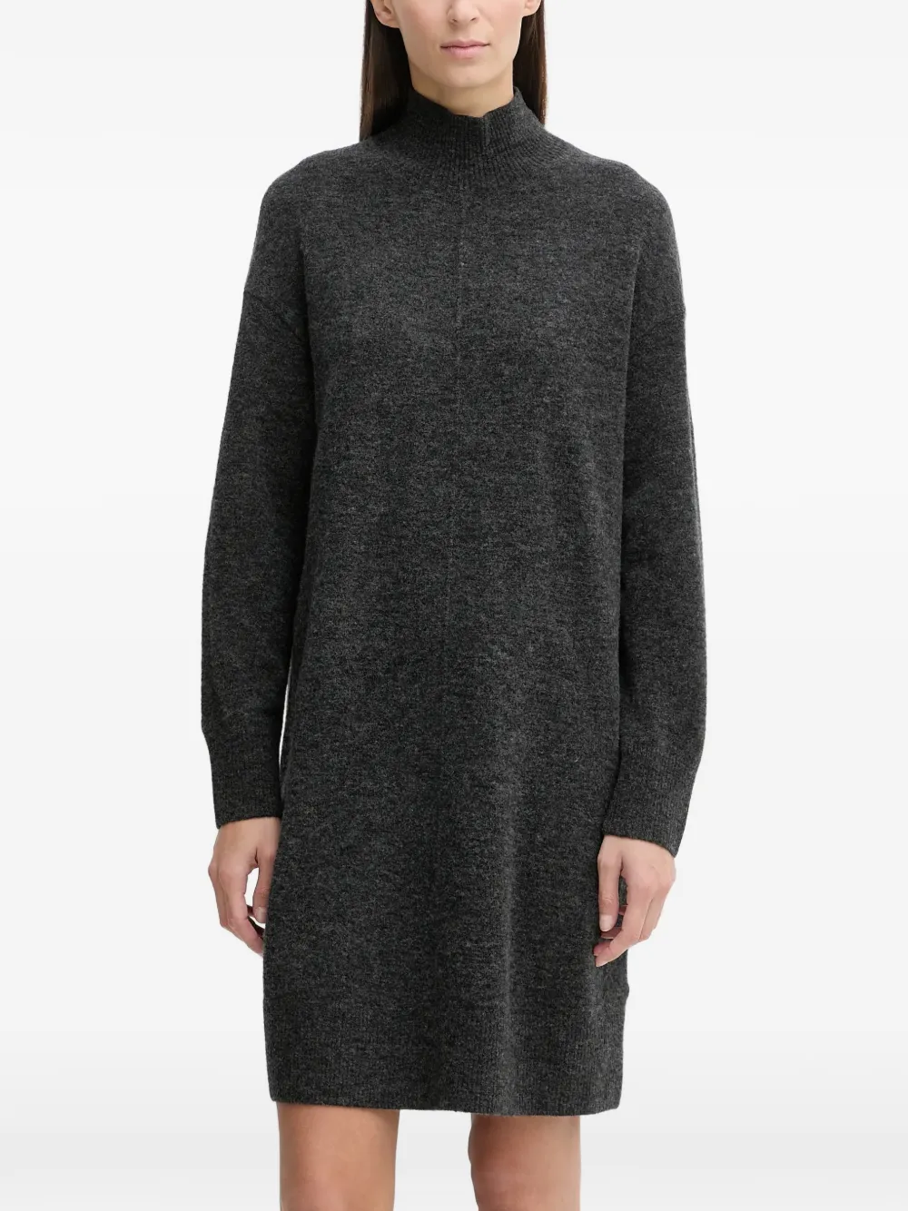Marc O'Polo turtleneck long-sleeved midi knitted dress - Grigio