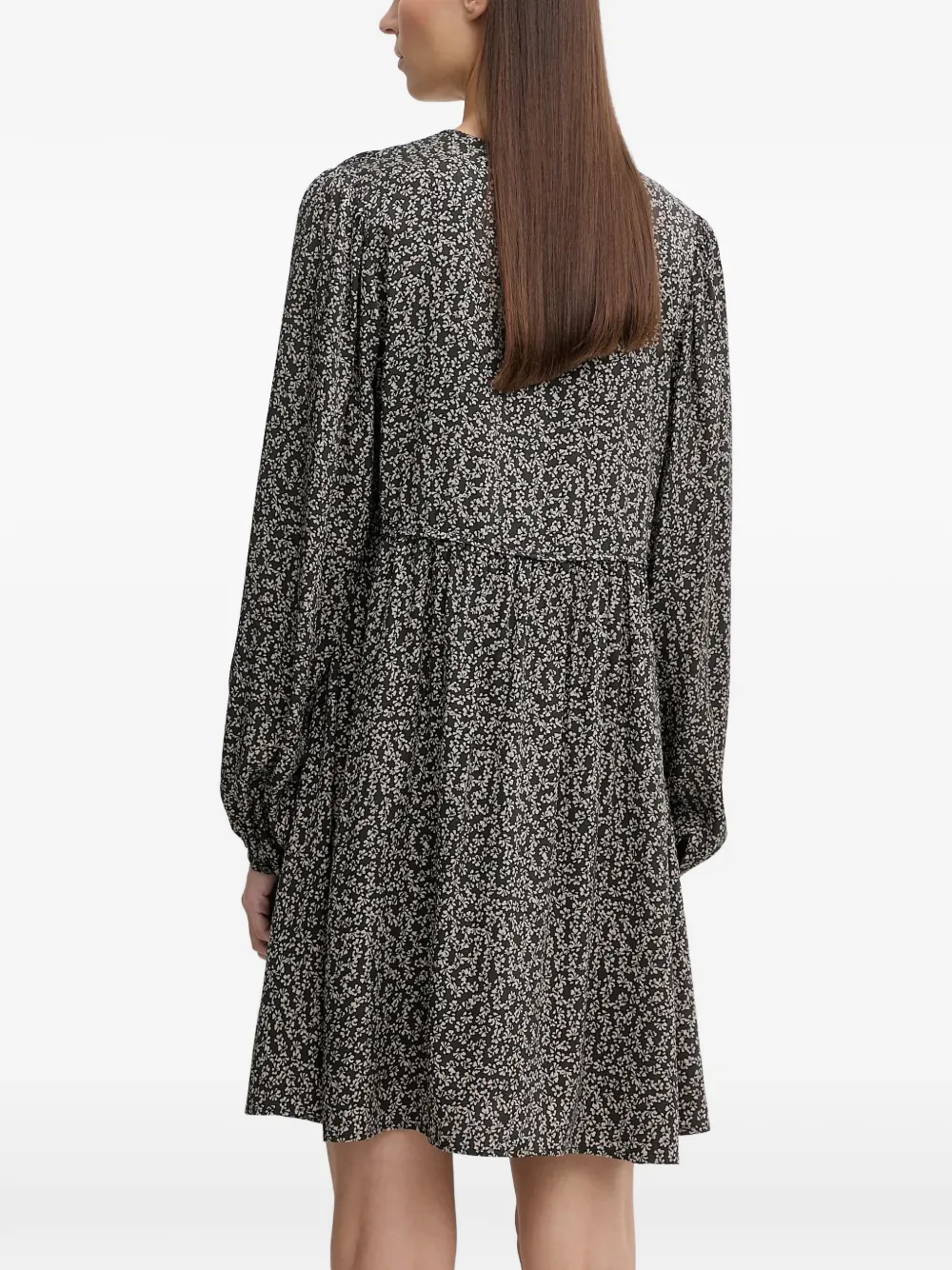 V-neck floral-print dress