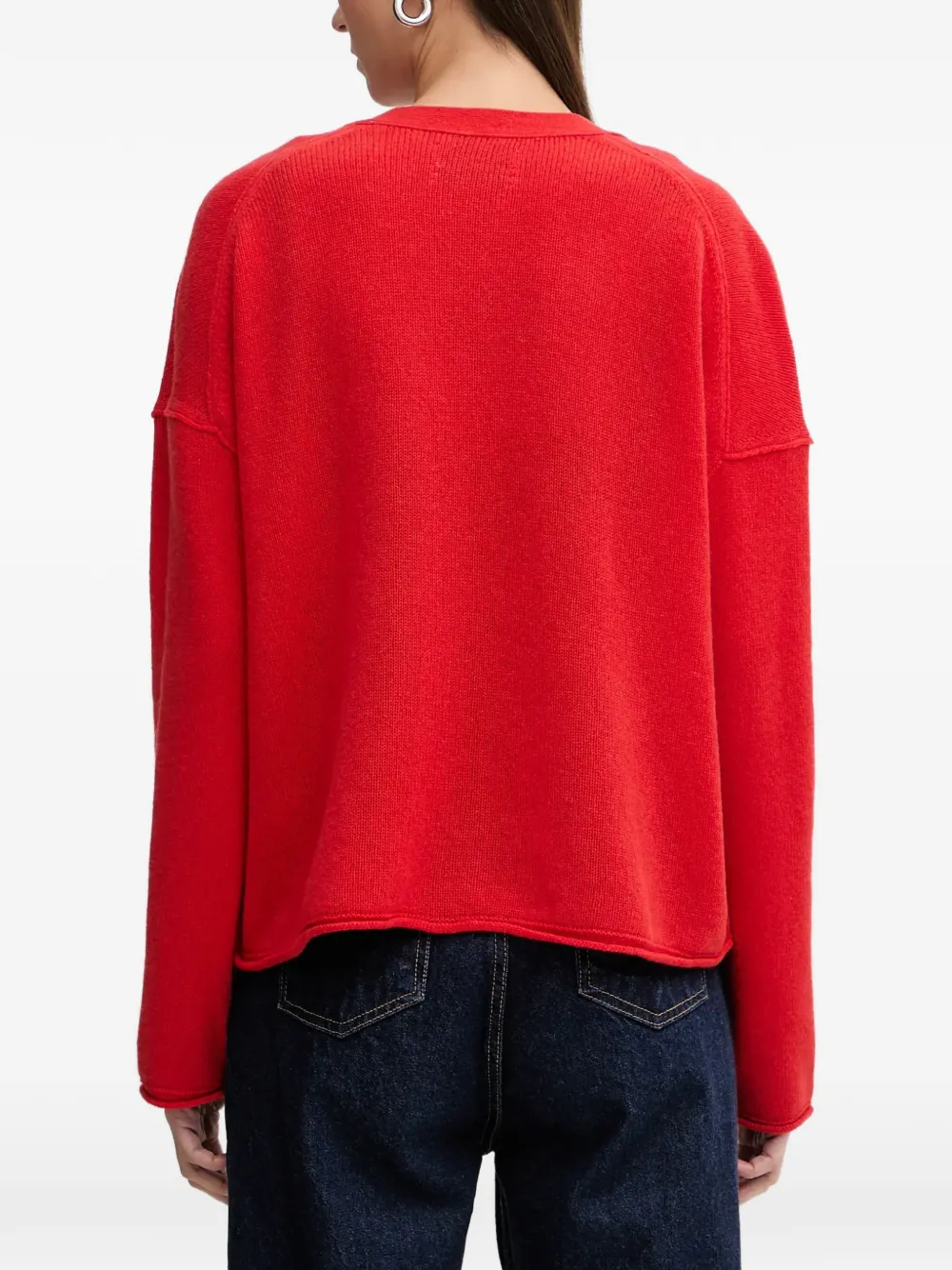  Marc O'polo Buttoned V-neck Knitwear - Red 
