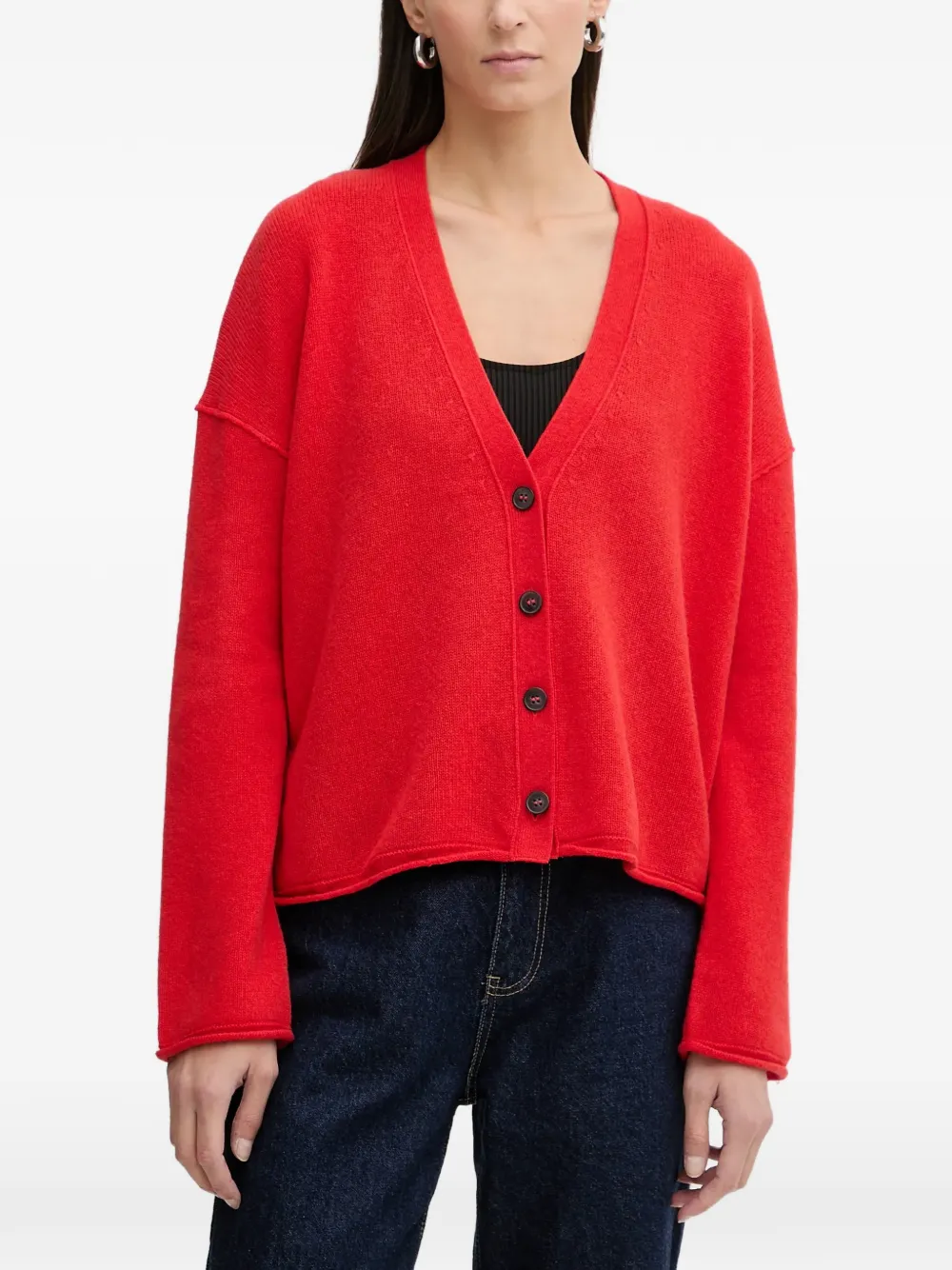 Marc O'Polo buttoned V-neck knitwear - Rosso