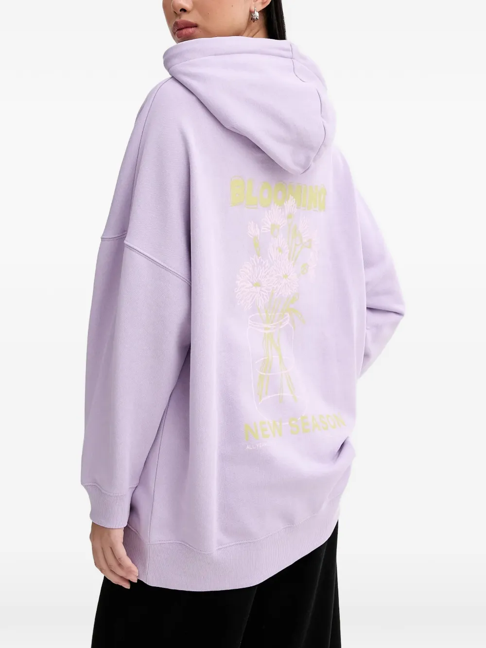 Marc O'Polo Hoodie met grafische bloemenprint Paars