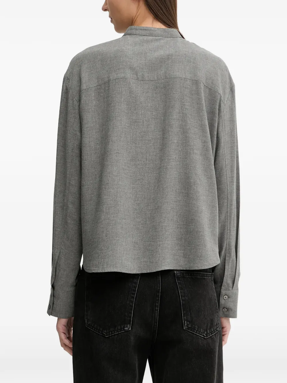 Marc O'Polo Kraagloze blouse met knopen Grijs