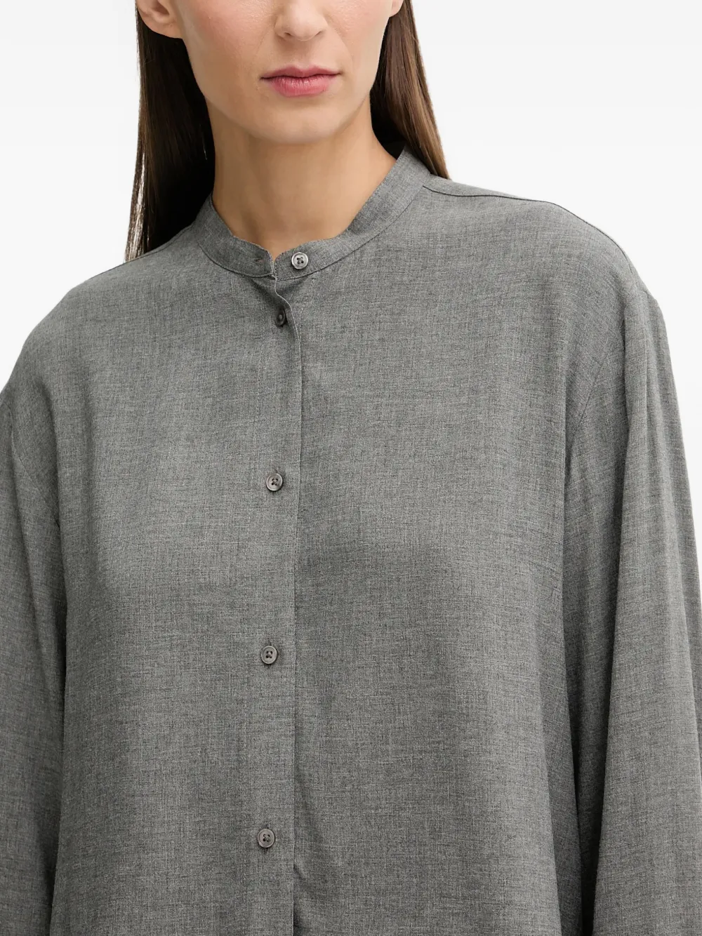 Marc O'Polo Kraagloze blouse met knopen Grijs